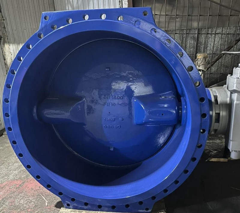 Затвор дисковый ВЧ ду1600 ру10 уплотнение EPDM, редукторный — 4