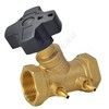 Клапан балансировочный ручной латунь MNT-R Ду 40 Rp1 1/2" Ру16 Тмакс=120 оС ВР Kvs=13м3/ч с измерительными ниппелями Ридан 003Z2335R, миниатюра — 0