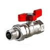 Кран шаровой латунь хром R259D Ду 25х32 Ру35 ВР/"американка" бабочка красная переходн Giacomini R259X008