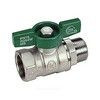 Кран шаровой латунь хром R254W Ду 15 Ру42 ВР/НР бабочка зеленая Giacomini R254WX023