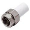 Муфта трубная PP-R комбинированная разъемная белая Дн 50х1 1/2" Ру25 наруж пайка/ВР RTP (РосТурПласт) 14285 — 1
