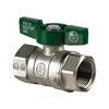 Кран шаровой латунь хром R251W Ду 25 Ру35 ВР бабочка зеленая Giacomini R251WX025