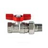 Кран шаровой латунь хром R259D Ду 32 Ру35 ВР/"американка" бабочка красная Giacomini R259X009