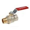 Кран шаровой DADO латунь никель R914L Ду 15 Ру42 ВР/НР полнопроходной рычаг красный Giacomini R914LX023 — 3