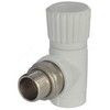 Клапан (вентиль) PP-R запорный белый Дн 20х1/2" Ру25 НР угловой для радиатора RTP (РосТурПласт) 10533 — 1