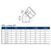 Отвод PP-MD бесшумная светло-серый Skolan Safe SKB Дн 160х45гр (DN160) б/нап в/к Ostendorf 337120 — 2