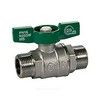 Кран шаровой латунь хром R253W Ду 25 Ру35 НР бабочка зеленая Giacomini R253WX005