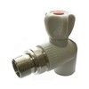 Клапан (вентиль) PP-R запорный серый Дн 20х1/2" Ру25 НР угловой для радиатора RTP (РосТурПласт) 15821 — 2