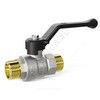 Кран шаровой латунь никель Pride Ду 20 Ру40 НР рычаг черный аналог 11б27п1 LD 47.20.Н-Н.Р, миниатюра — 0