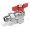 Кран шаровой латунь хром угловой R789 Ду 20 Ру16 ВР/"американка" полнопроходной бабочка красная Giacomini R789X005 — 1