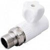 Кран шаровой PP-R белый Дн 20х1/2" НР прямой для радиатора VALFEX 10149020, миниатюра — 2