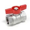 Кран шаровой латунь хром R251D Ду 25 Ру35 ВР бабочка красная Giacomini R251X005